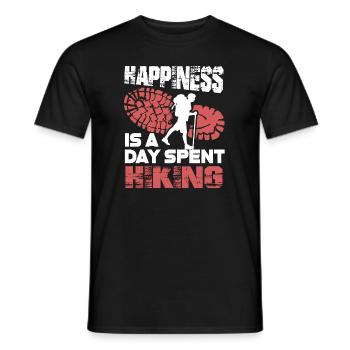 Hiking Happiness Is A Day Spent Hiking - Men's T-Shirt - black - Front - AI Model Male 178 light (178cm)