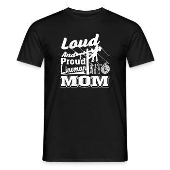 Lineman Loud And Proud Lineman Mom - Men's T-Shirt - black - Front - AI Model Male 178 light (178cm)