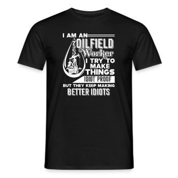 Oilfield Worker I Am An Oilfield Worker Funny - Men's T-Shirt - black - Front - AI Model Male 178 light (178cm)