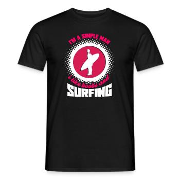 Surfing I Like Boobs And Surfing - Men's T-Shirt - black - Front - AI Model Male 178 light (178cm)