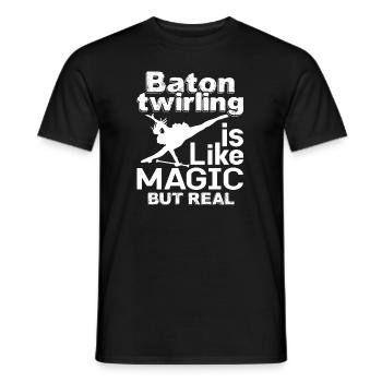 Baton Twirling Is Like Magic But Real - Men's T-Shirt - black - Front - AI Model Male 178 light (178cm)