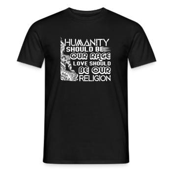 Buddha Buddha Humanity Should Be Our Race - Men's T-Shirt - black - Front - AI Model Male 178 light (178cm)