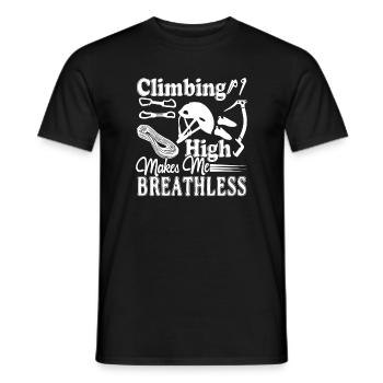Climbing Climbing High Makes Me Breathless - Men's T-Shirt - black - Front - AI Model Male 178 light (178cm)