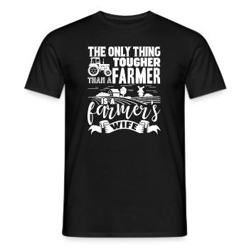 Farmer Farmer's Wife Is Tougher - Men's T-Shirt - black - Front - AI Model Male 178 light (178cm)