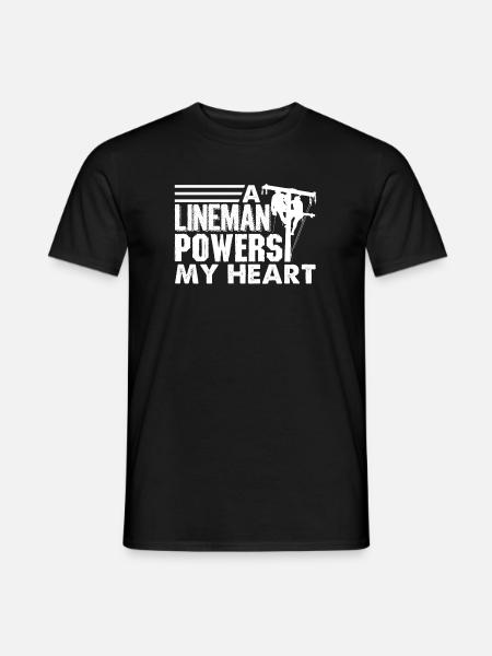 Lineman Lineman Powers My Heart - Men's T-Shirt - black