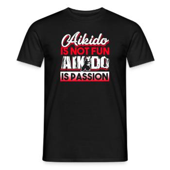 Aikido Aikido is Passion - Men's T-Shirt - black - Front - AI Model Male 178 light (178cm)