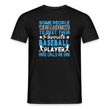 Baseball Proud Baseball Dad - Men's T-Shirt - black - Front - AI Model Male 178 light (178cm)