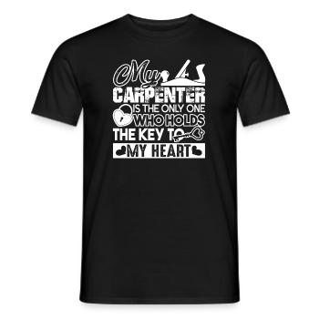 Carpenter My Carpenter Holds The Key To My Heart - Men's T-Shirt - black - Front - AI Model Male 178 light (178cm)