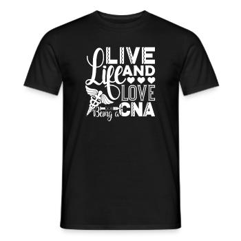 CNA Love Being A CNA - Men's T-Shirt - black - Front - AI Model Male 178 light (178cm)