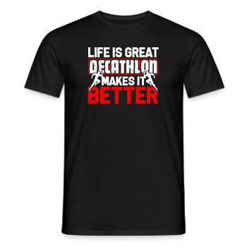 Decathlon Decathlon Makes Life Better - Men's T-Shirt - black - Front - AI Model Male 178 light (178cm)