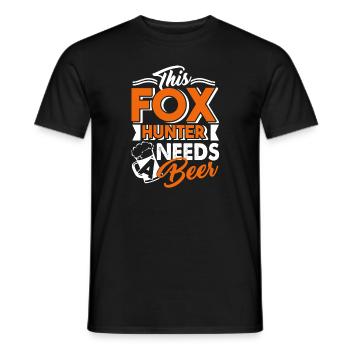 Fox Hunter Fox Hunter Needs A Beer - Men's T-Shirt - black - Front - AI Model Male 178 light (178cm)