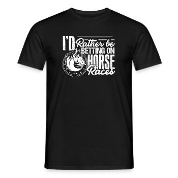 Horse Racing I'd Rather Be Betting On Horse Racing - Men's T-Shirt - black - Front - AI Model Male 178 light (178cm)