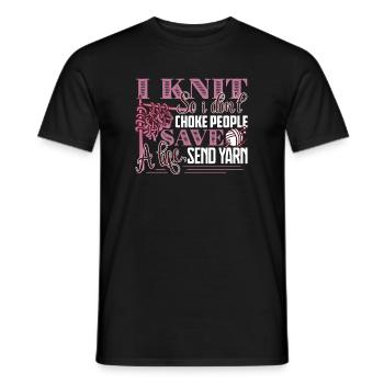 Knitting I Knit So I Don't Choke People - Men's T-Shirt - black - Front - AI Model Male 178 light (178cm)