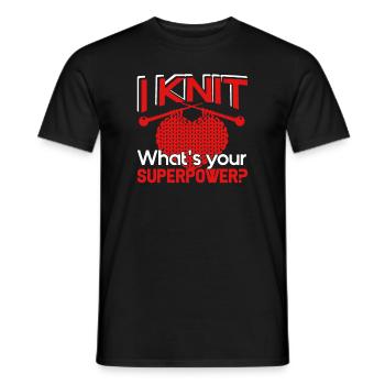 Knitting I Knit What's Your Superpower - Men's T-Shirt - black - Front - AI Model Male 178 light (178cm)