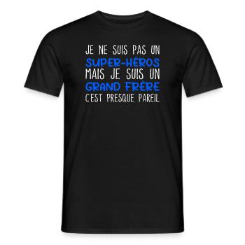 Grand Frère Super Héros Humour Frère Cadeau - T-shirt homme - noir - Devant - AI Model Male 178 light (178cm)