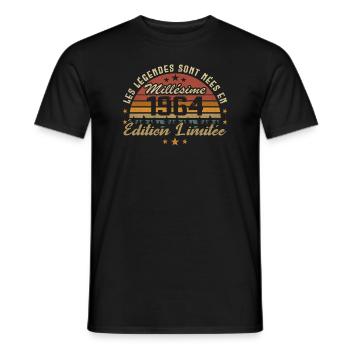 Millésime 1964 Cadeau 60e Anniversaire 60 ans - T-shirt homme - noir - Devant - AI Model Male 178 light (178cm)