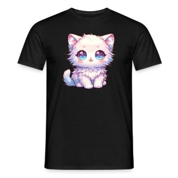 Anime Babykatze - Männer T-Shirt - Schwarz - Vorne - AI Model Male 178 light (178cm)