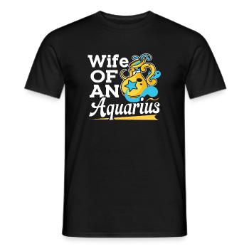 Aquarius Wife Of An Aquarius - Men's T-Shirt - black - Front - AI Model Male 178 light (178cm)
