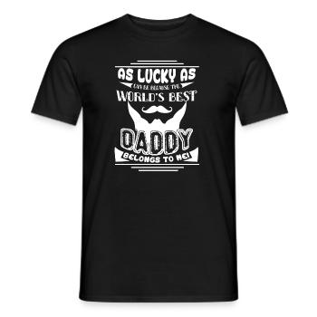 Best Daddy Belongs To Me - Men's T-Shirt - black - Front - AI Model Male 178 light (178cm)