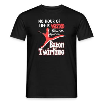 Baton Twirling Spent Time One Baton Twirling - Men's T-Shirt - black - Front - AI Model Male 178 light (178cm)