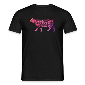 Manx cat Manx cat Colorful - Men's T-Shirt - black - Front - AI Model Male 178 light (178cm)