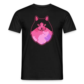 Cute Ragamuffin cat Face - Men's T-Shirt - black - Front - AI Model Male 178 light (178cm)