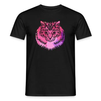 Siberian Cat Siberian Cat Colorful - Men's T-Shirt - black - Front - AI Model Male 178 light (178cm)