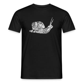 Snail Snail Floral Pattern - Men's T-Shirt - black - Front - AI Model Male 178 light (178cm)