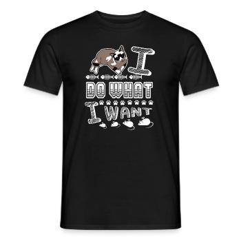 Snowshoe Cat Snowshoe Cat I Do What I Want - Men's T-Shirt - black - Front - AI Model Male 178 light (178cm)
