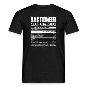 Auctioneer Auctioneer Nutrition Facts - Men's T-Shirt - black - Front - AI Model Male 178 light (178cm)