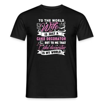 Cake Decorator Cake Decorator Is My World - Men's T-Shirt - black - Front - AI Model Male 178 light (178cm)