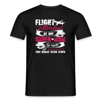 Flight Attendant Flight Attendant Mom - Men's T-Shirt - black - Front - AI Model Male 178 light (178cm)