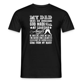 Father's Day God Made Dad An Angel - Men's T-Shirt - black - Front - AI Model Male 178 light (178cm)