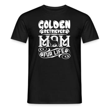 Golden Retriever Mom Fur Life - Men's T-Shirt - black - Front - AI Model Male 178 light (178cm)