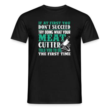Meat Cutter Funny Meat Cutter - Men's T-Shirt - black - Front - AI Model Male 178 light (178cm)