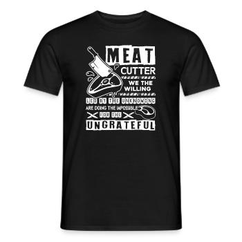 Meat Cutter Proud Meat Cutter - Men's T-Shirt - black - Front - AI Model Male 178 light (178cm)