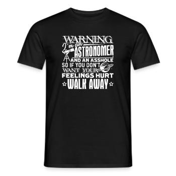 Warning I am An Astronomer - Men's T-Shirt - black - Front - AI Model Male 178 light (178cm)