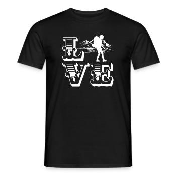Backpacking Love Backpacking - Men's T-Shirt - black - Front - AI Model Male 178 light (178cm)
