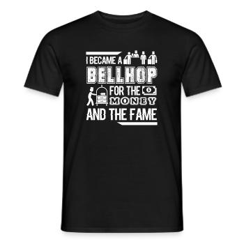 Became Bellhop For Money - Men's T-Shirt - black - Front - AI Model Male 178 light (178cm)