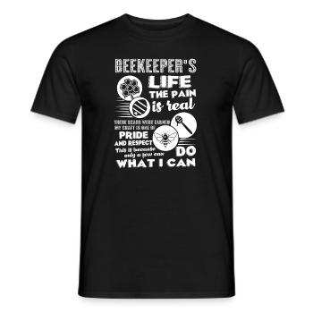 Beekeeper's Life The Pain Is Real - Men's T-Shirt - black - Front - AI Model Male 178 light (178cm)