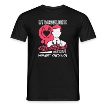 Cardiologist My Cardiologist Husband - Men's T-Shirt - black - Front - AI Model Male 178 light (178cm)
