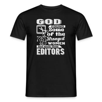 Editor God Made Editors - Men's T-Shirt - black - Front - AI Model Male 178 light (178cm)