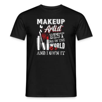 Makeup Artist Makeup Artist Is Best Job - Men's T-Shirt - black - Front - AI Model Male 178 light (178cm)