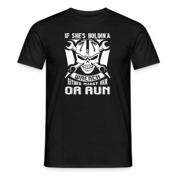Mechanic Female Mechanic - Men's T-Shirt - black - Front - AI Model Male 178 light (178cm)