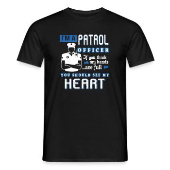 Patrol Officer Patrol Officer Full Heart - Men's T-Shirt - black - Front - AI Model Male 178 light (178cm)