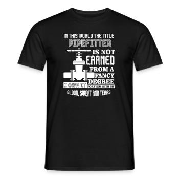 Pipefitter Forever The Title Pipefitter - Men's T-Shirt - black - Front - AI Model Male 178 light (178cm)