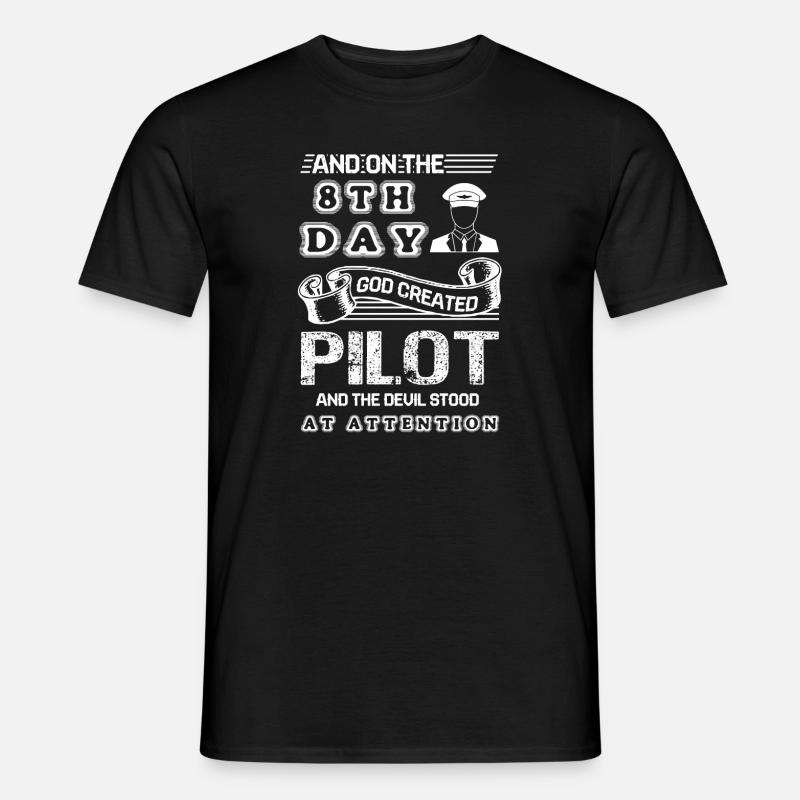 Pilot God Created Pilot - Men's T-shirt - black