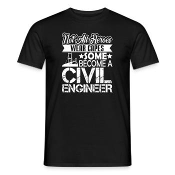 Civil Engineer Civil Engineer Hero - Men's T-Shirt - black - Front - AI Model Male 178 light (178cm)