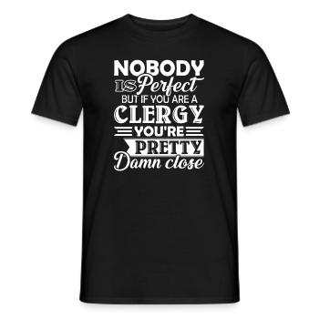 Nobody Is Perfect If You're A Clergy - Men's T-Shirt - black - Front - AI Model Male 178 light (178cm)