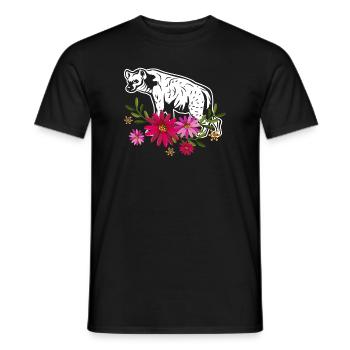 Hyena With Flowers - Men's T-Shirt - black - Front - AI Model Male 178 light (178cm)